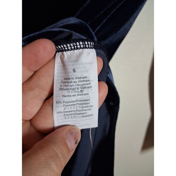 J. Crew Mercantile Bodysuit Velvet Y2K Retro Long Sleeve Blue Size Small - Picture 5 of 5